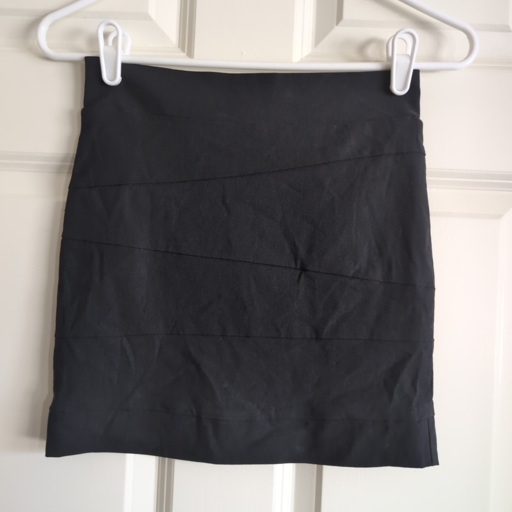 NWT black irregular patchwork mini skirt junior's S women's XS/XXS